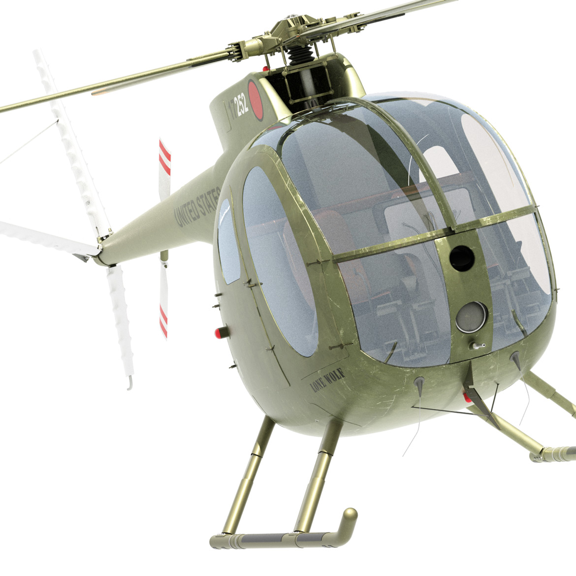 OH-6 MD-500 helicopter rendering infographic