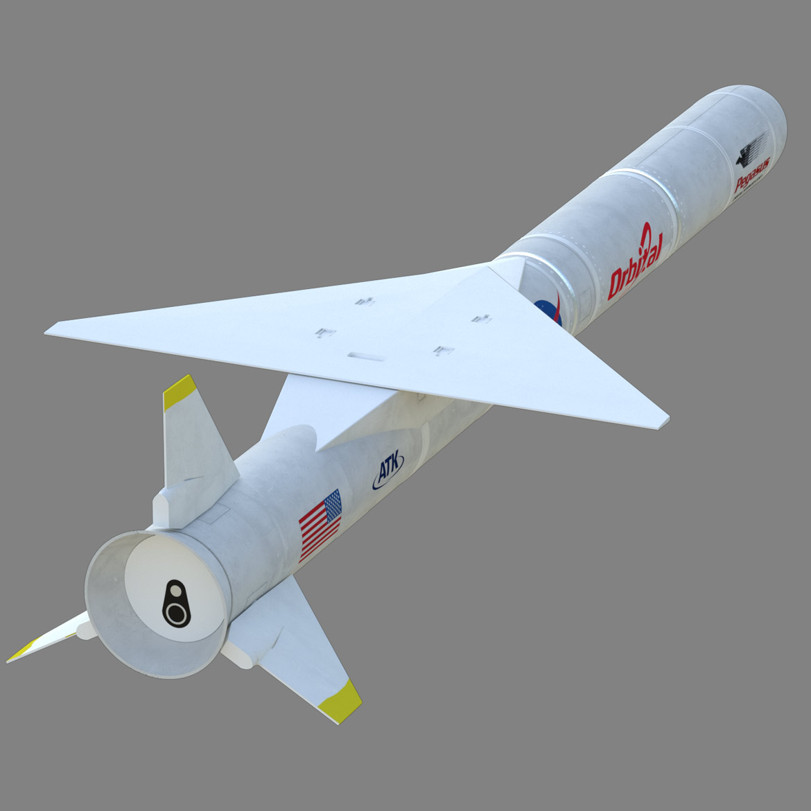 Pegasus Rocket Orbital Scaled Composites Renderings