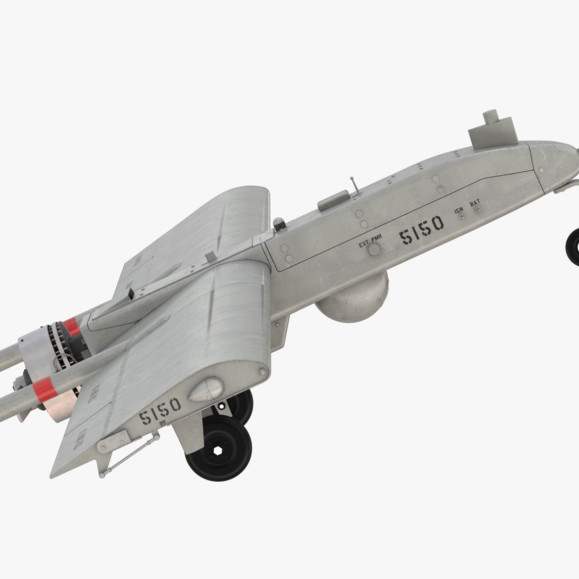 RQ-7 Drone 3D Model top view
