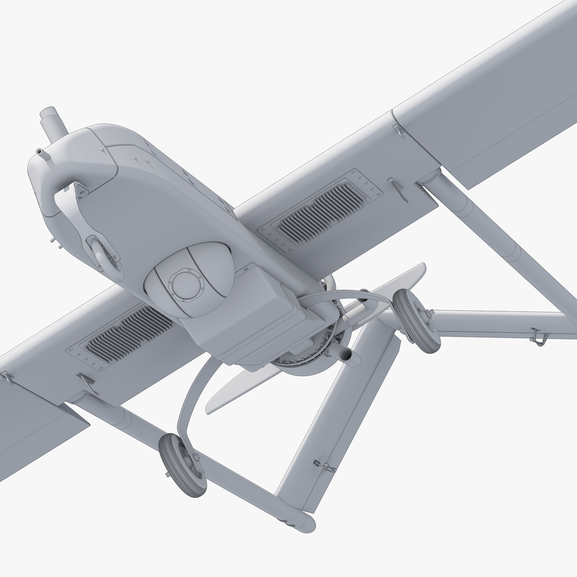 RQ-7 Drone 3D Model Bottom View